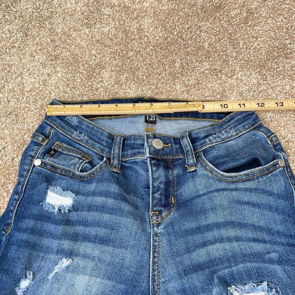 Judy Blue DARK WASH LEOPARD PATCH DENIM SKINNY JEAN PANTS SZ 25" - 1 - Picture 7 of 9